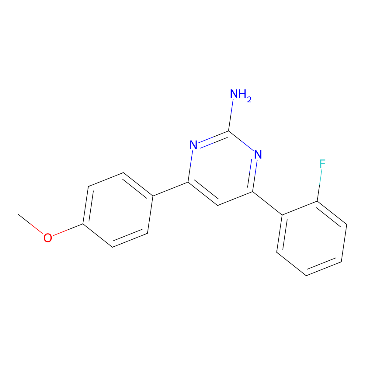 4-(2-Fluorophenyl)-6-(4-methoxyphenyl)pyrimidin-2-amine molecular structure, CAS 1354940-02-5