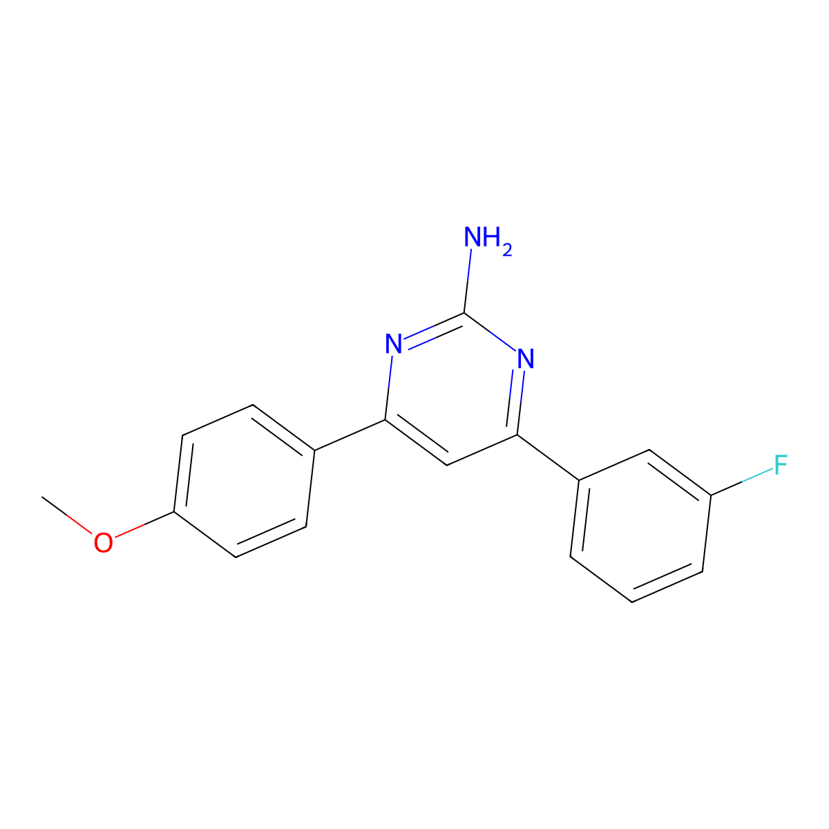 4-(3-Fluorophenyl)-6-(4-methoxyphenyl)pyrimidin-2-amine molecular structure, CAS 1354940-08-1