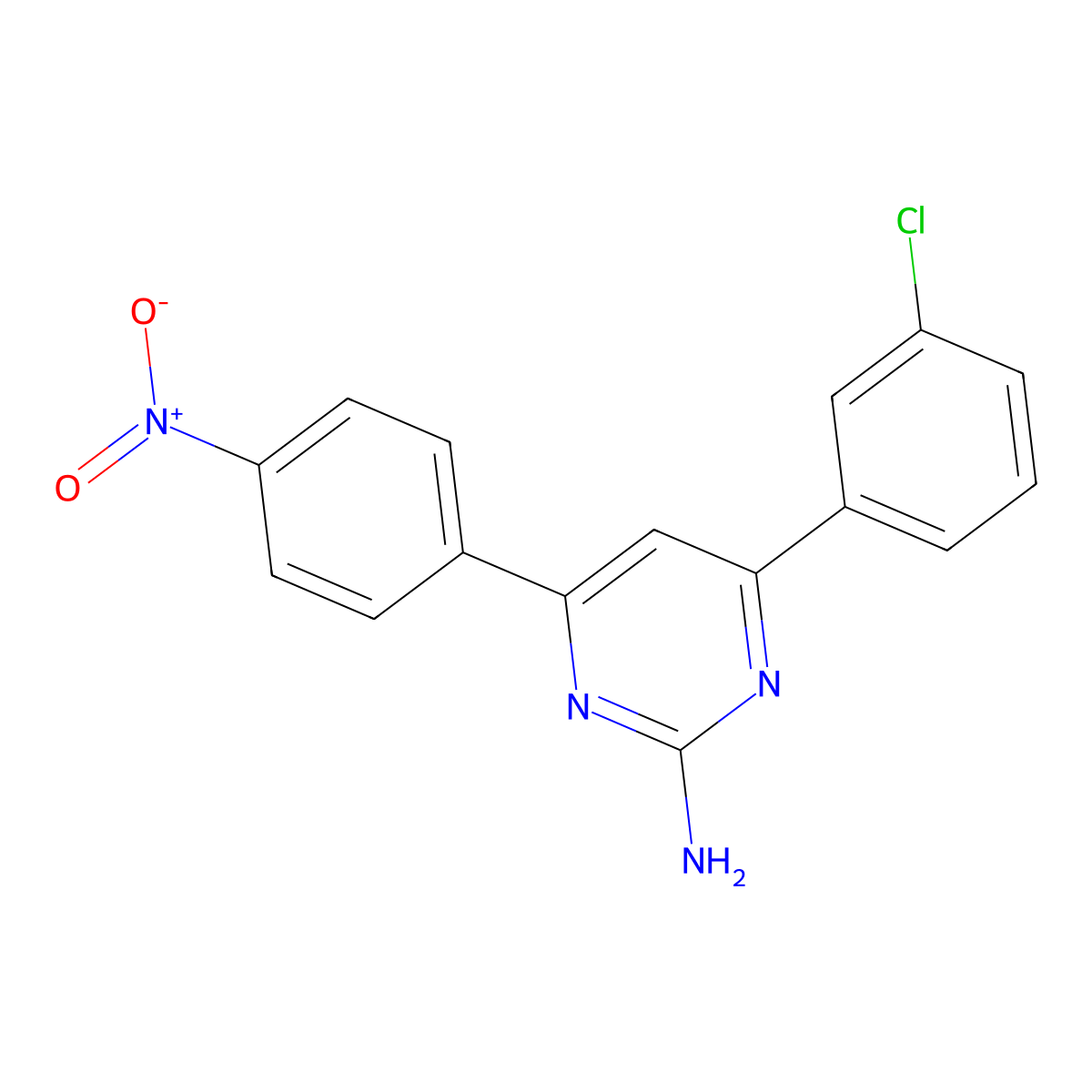 4-(3-Chlorophenyl)-6-(4-nitrophenyl)pyrimidin-2-amine molecular structure, CAS 1354940-27-4