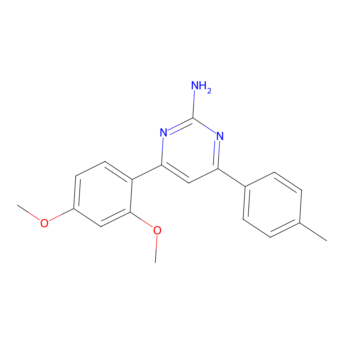 4-(2,4-Dimethoxyphenyl)-6-(4-methylphenyl)pyrimidin-2-amine molecular structure, CAS 1354940-57-0