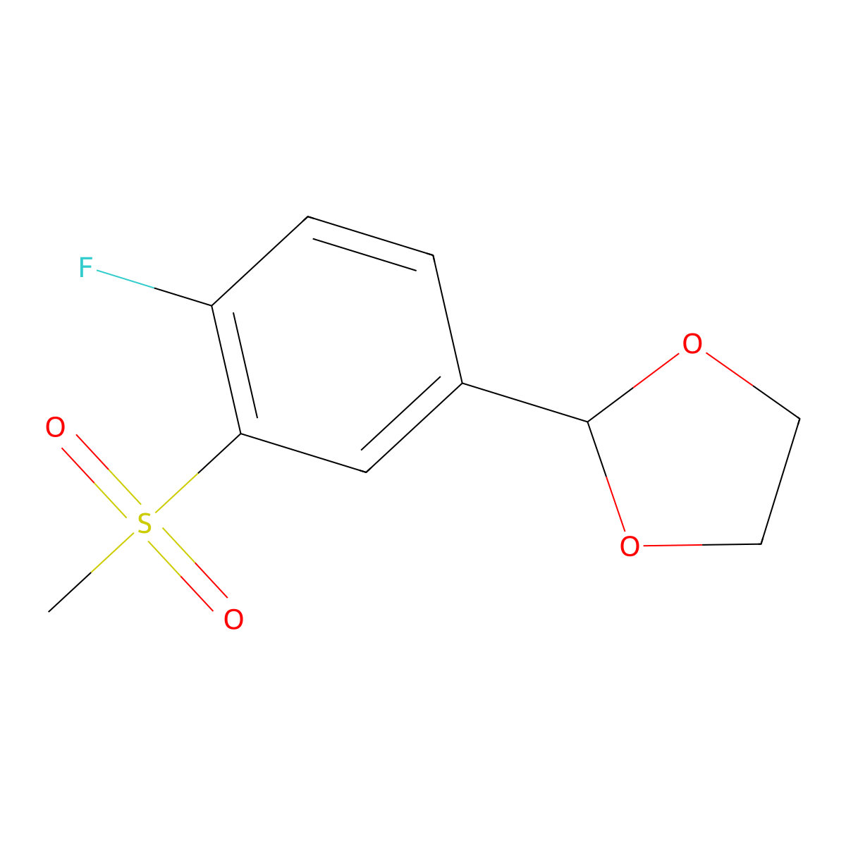2-[4-Fluoro-3-(methylsulfonyl)phenyl]-1,3-dioxolane molecular structure, CAS 1354940-63-8