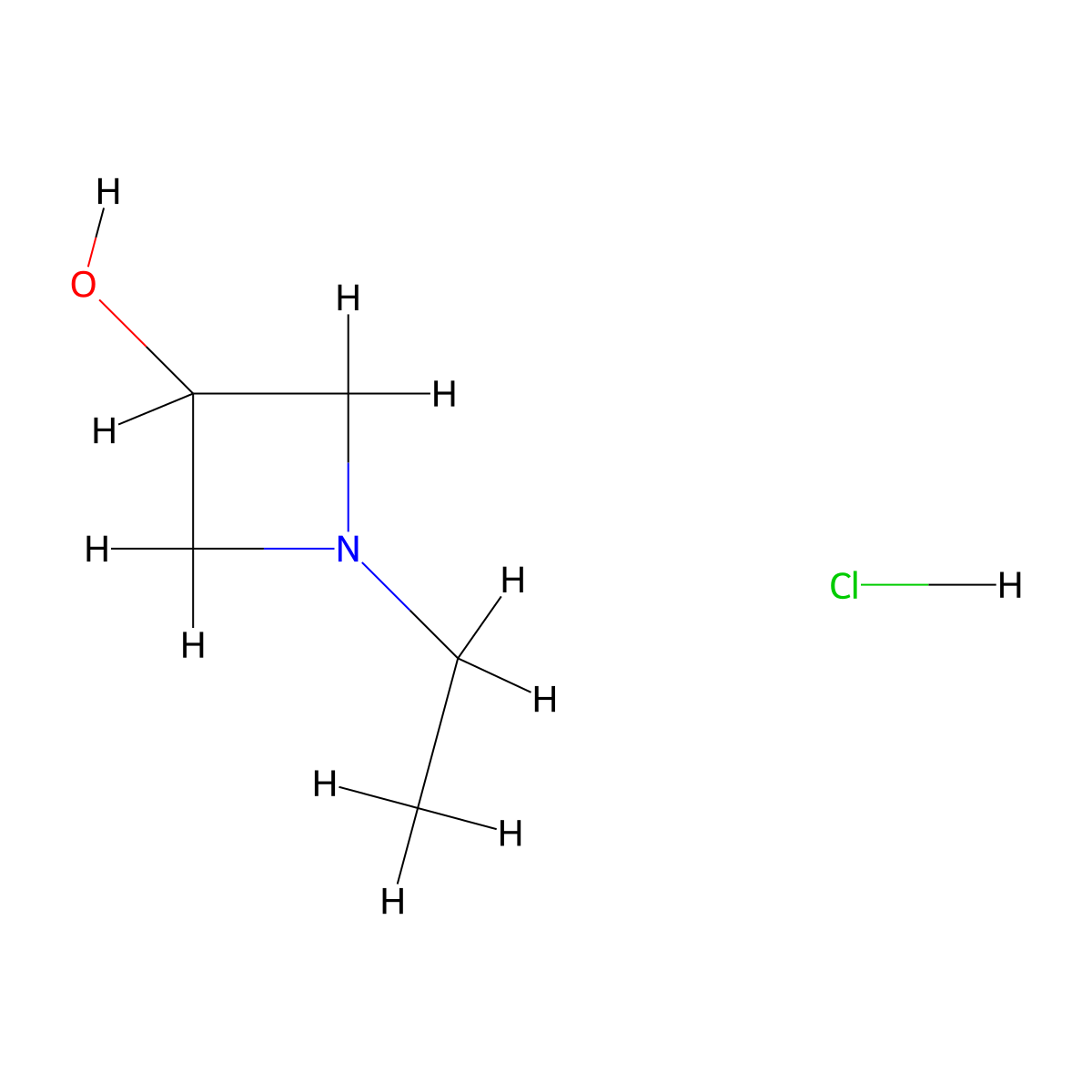 1-Ethylazetidin-3-ol hydrochloride molecular structure, CAS 1354940-66-1