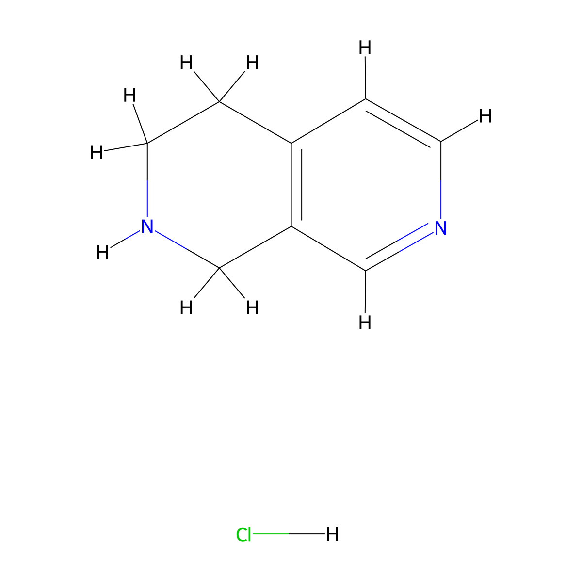 1,2,3,4-Tetrahydro-2,7-naphthyridine hydrochloride molecular structure, CAS 1354940-72-9