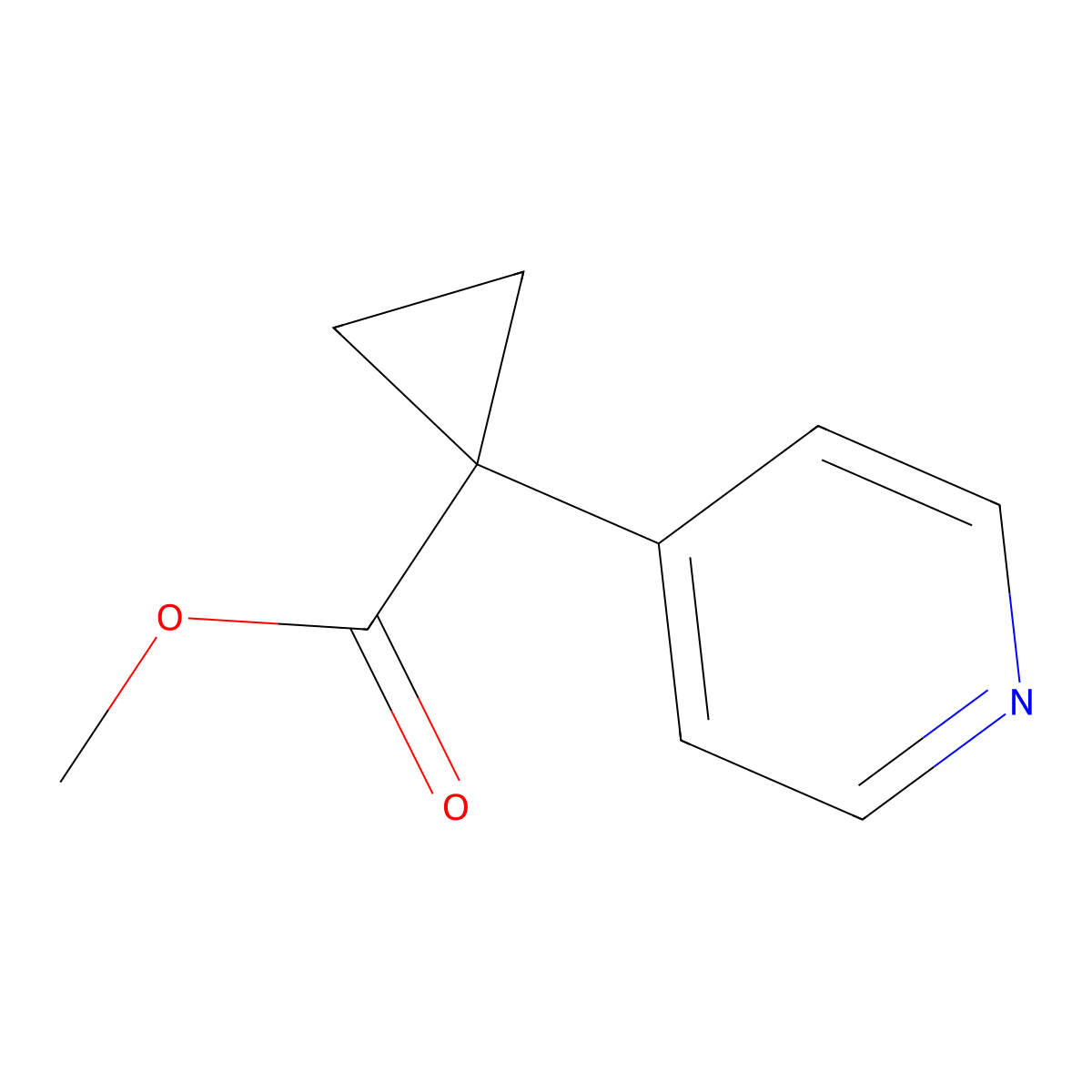 Methyl 1-(pyridin-4-yl)cyclopropanecarboxylate molecular structure, CAS 1354940-74-1