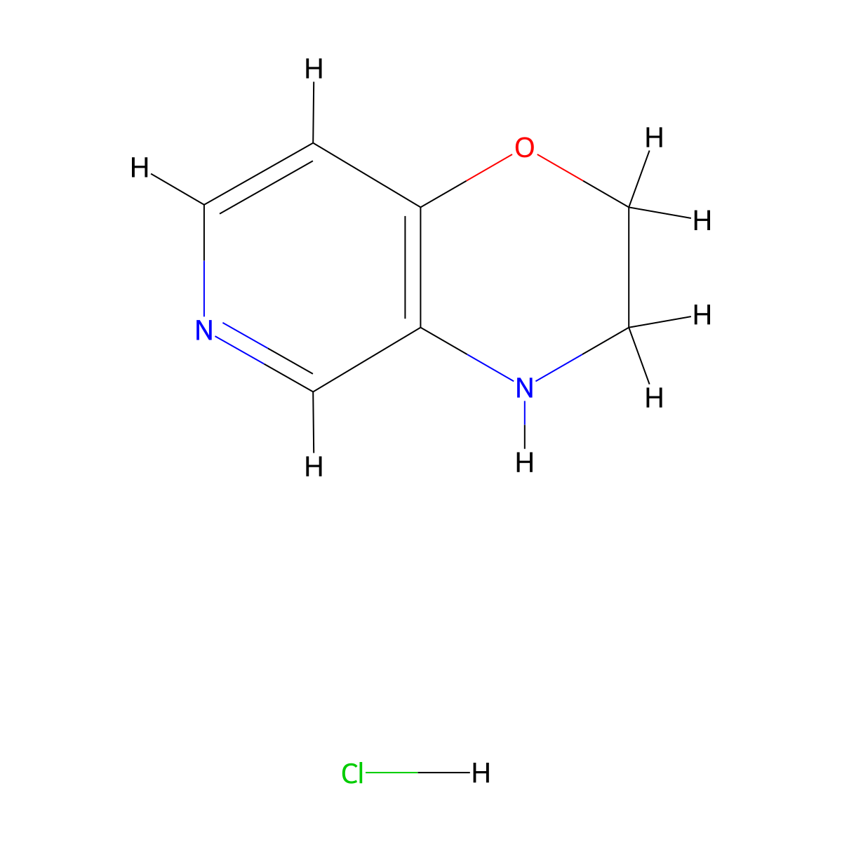 2H,3H,4H-pyrido[4,3-b][1,4]oxazine hydrochloride molecular structure, CAS 1354940-75-2
