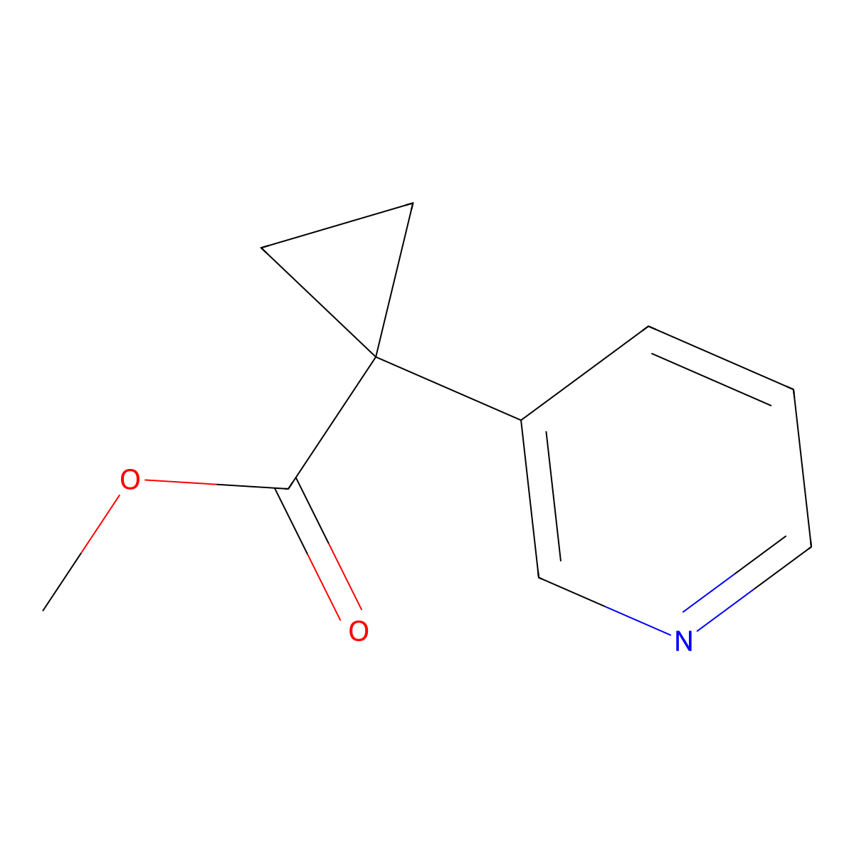 Methyl 1-(pyridin-3-yl)cyclopropanecarboxylate molecular structure, CAS 1354940-85-4