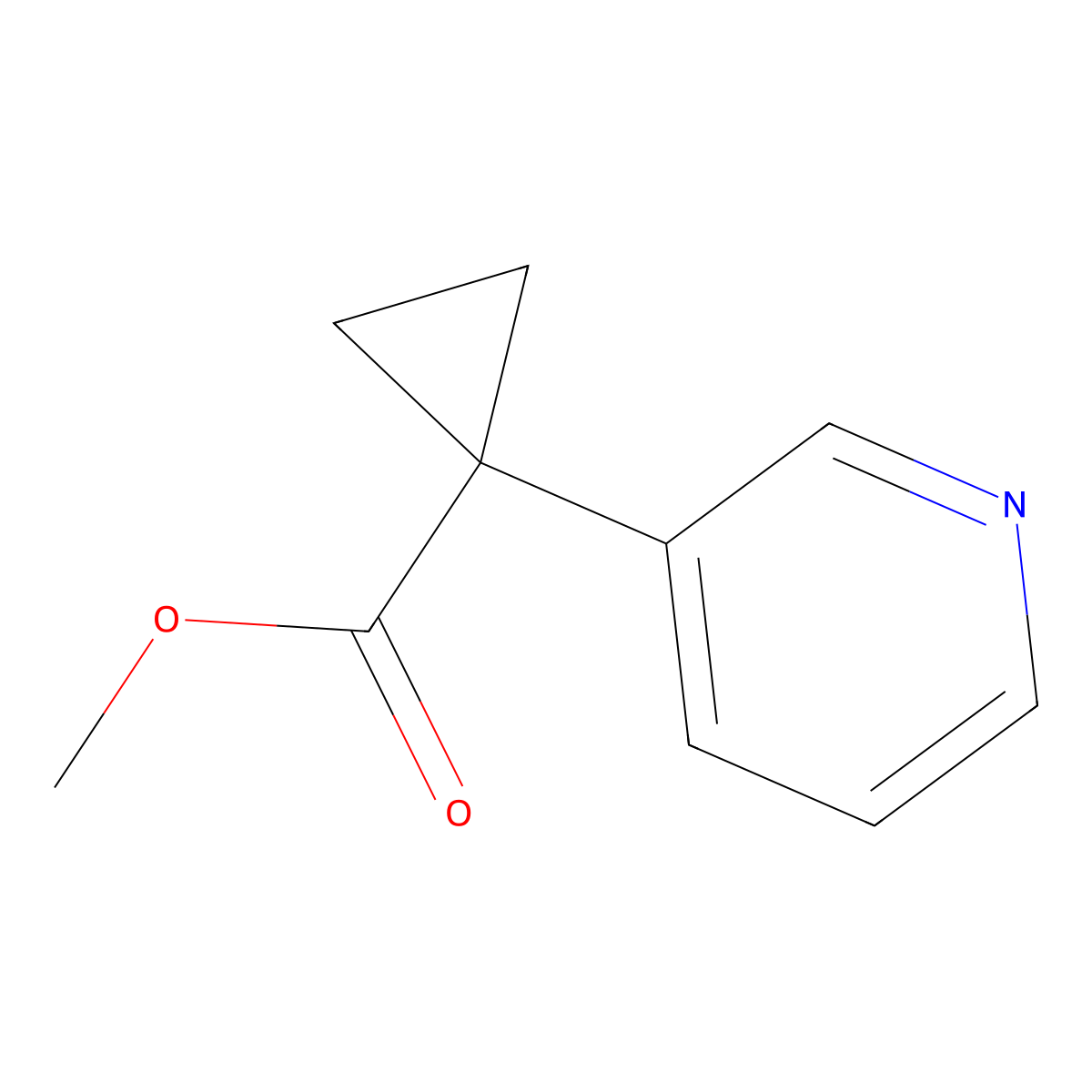 Methyl 1-(pyridin-3-yl)cyclopropanecarboxylate molecular structure, CAS 1354940-85-4