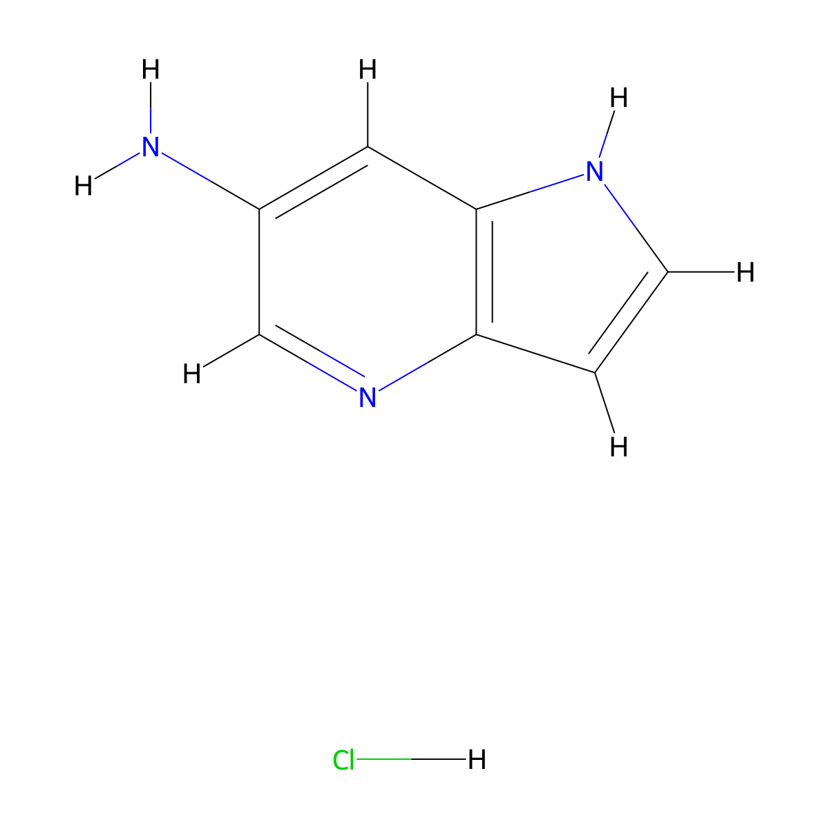 1H-Pyrrolo[3,2-b]pyridin-6-amine hydrochloride molecular structure, CAS 1354940-93-4