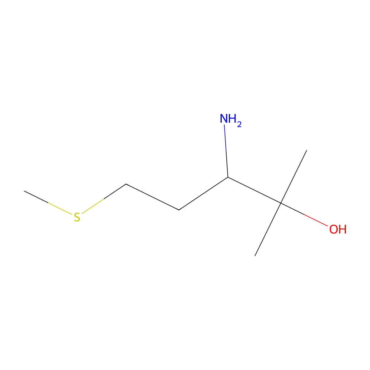 (R)-3-Amino-2-methyl-5-(methylthio)-2-pentanol molecular structure, CAS 1354942-48-5
