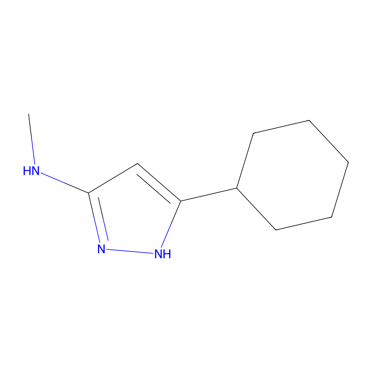 5-cyclohexyl-N-methyl-1H-pyrazol-3-amine molecular structure, CAS 1354949-33-9