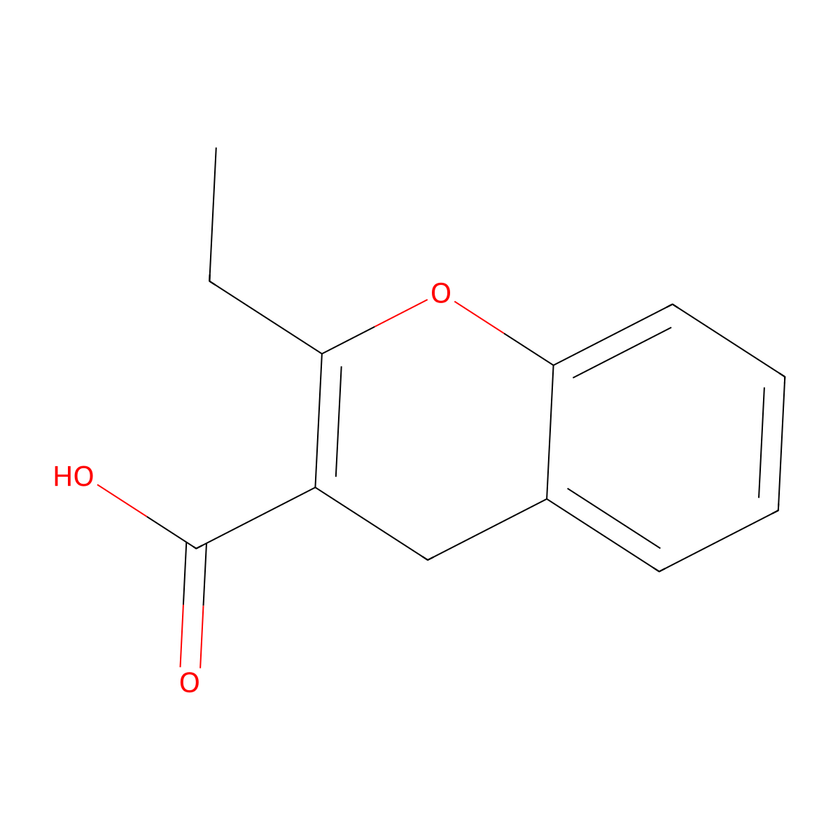 2-ethyl-4H-chromene-3-carboxylic acid molecular structure, CAS 1354949-38-4