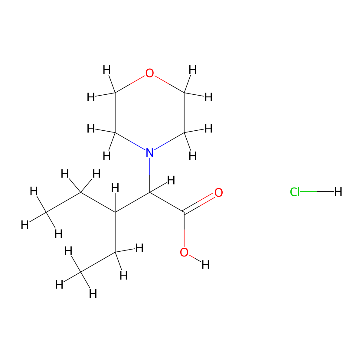 3-Ethyl-2-(morpholin-4-yl)pentanoic acid hydrochloride molecular structure, CAS 1354949-46-4