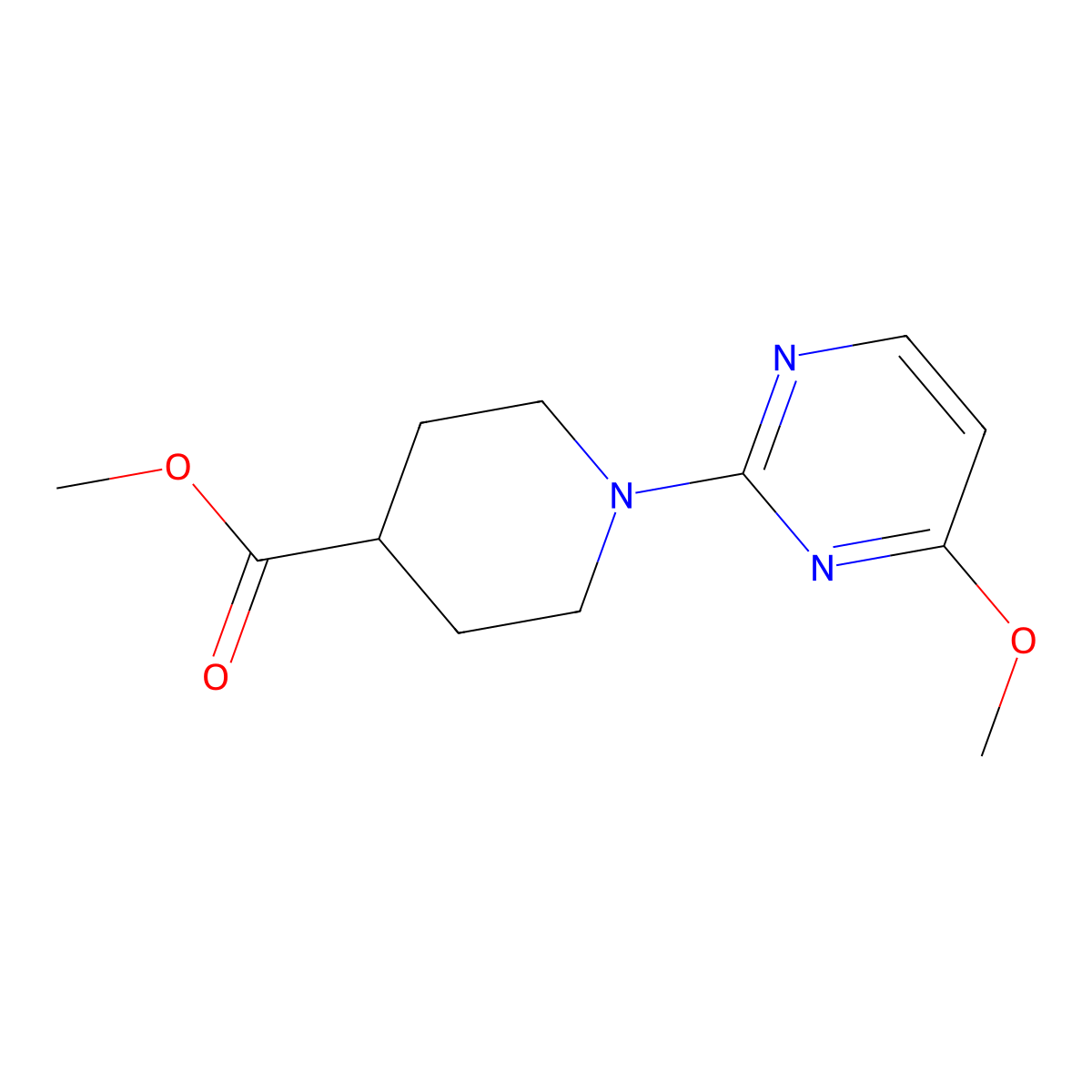 Methyl 1-(4-methoxypyrimidin-2-yl)piperidine-4-carboxylate molecular structure, CAS 1354949-53-3