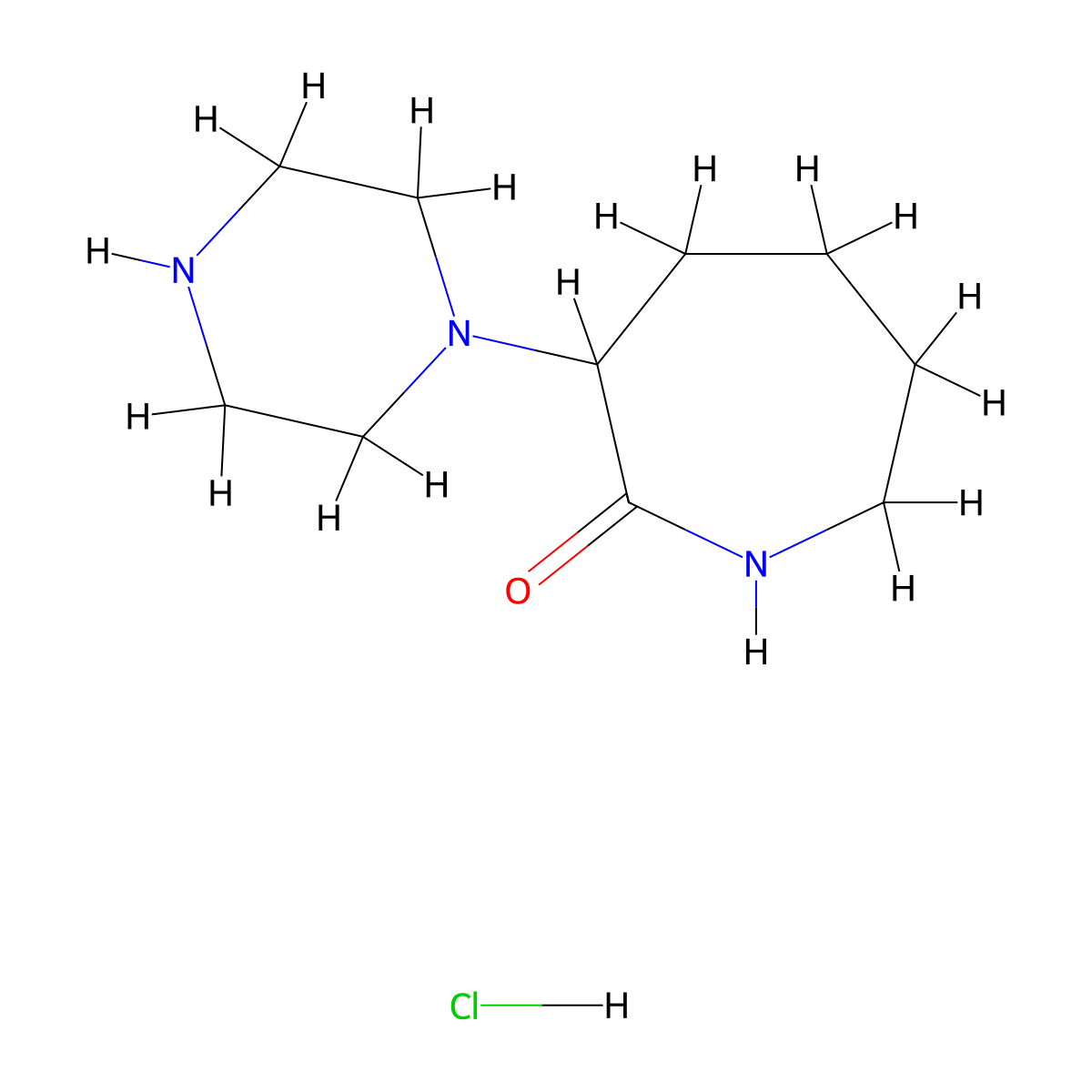 3-(Piperazin-1-yl)azepan-2-one hydrochloride molecular structure, CAS 1354949-54-4