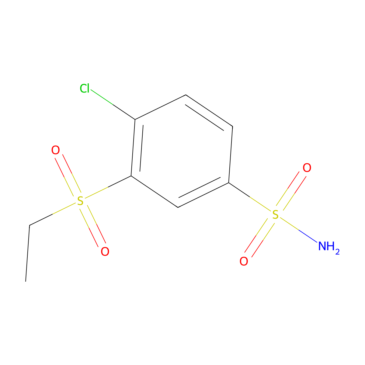 4-Chloro-3-(ethanesulfonyl)benzene-1-sulfonamide molecular structure, CAS 1354949-58-8