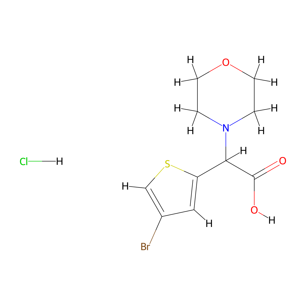 2-(4-Bromothiophen-2-yl)-2-(morpholin-4-yl)acetic acid hydrochloride molecular structure, CAS 1354949-60-2