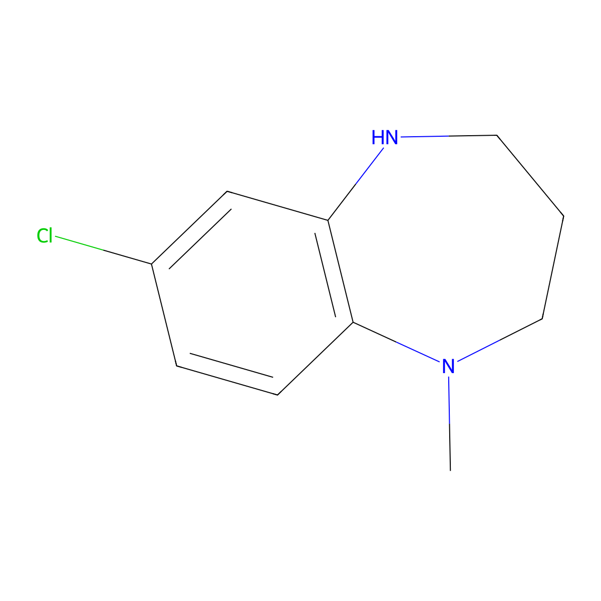 7-chloro-1-methyl-2,3,4,5-tetrahydro-1H-1,5-benzodiazepine molecular structure, CAS 1354949-61-3