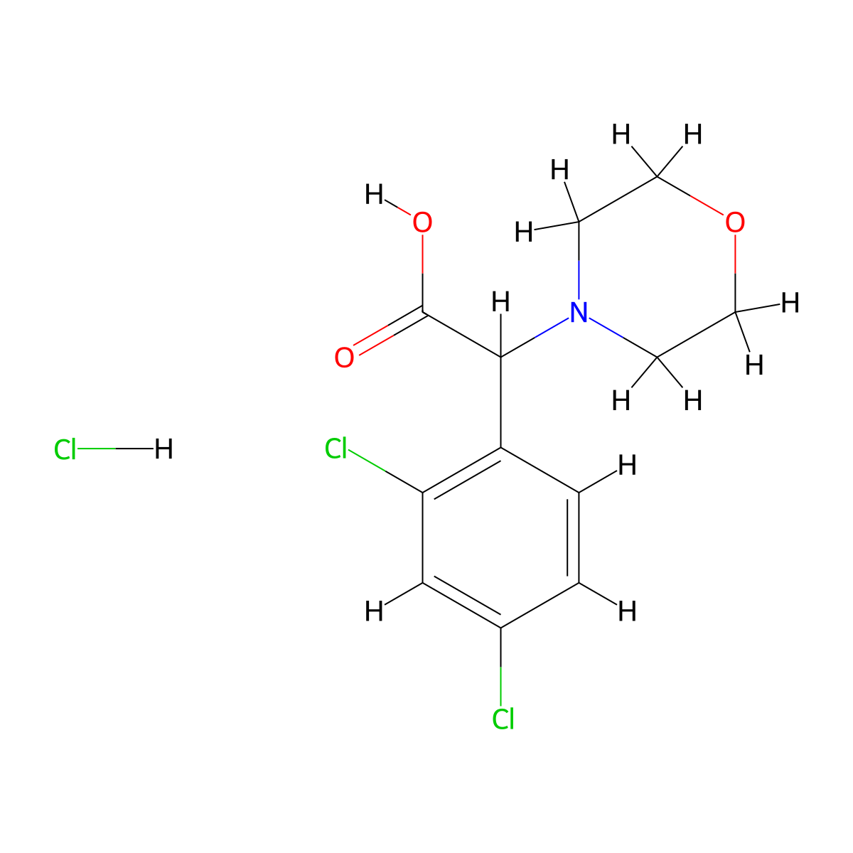 2-(2,4-Dichlorophenyl)-2-(morpholin-4-yl)acetic acid hydrochloride molecular structure, CAS 1354949-67-9