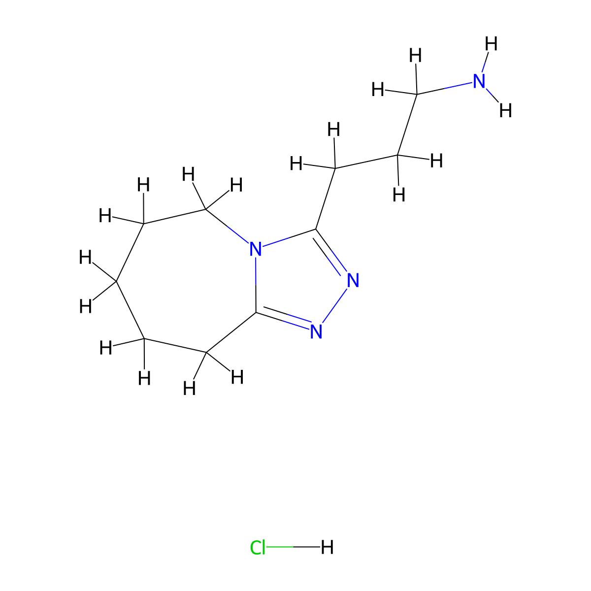 3-{5H,6H,7H,8H,9H-[1,2,4]triazolo[4,3-a]azepin-3-yl}propan-1-amine hydrochloride molecular structure, CAS 1354949-68-0