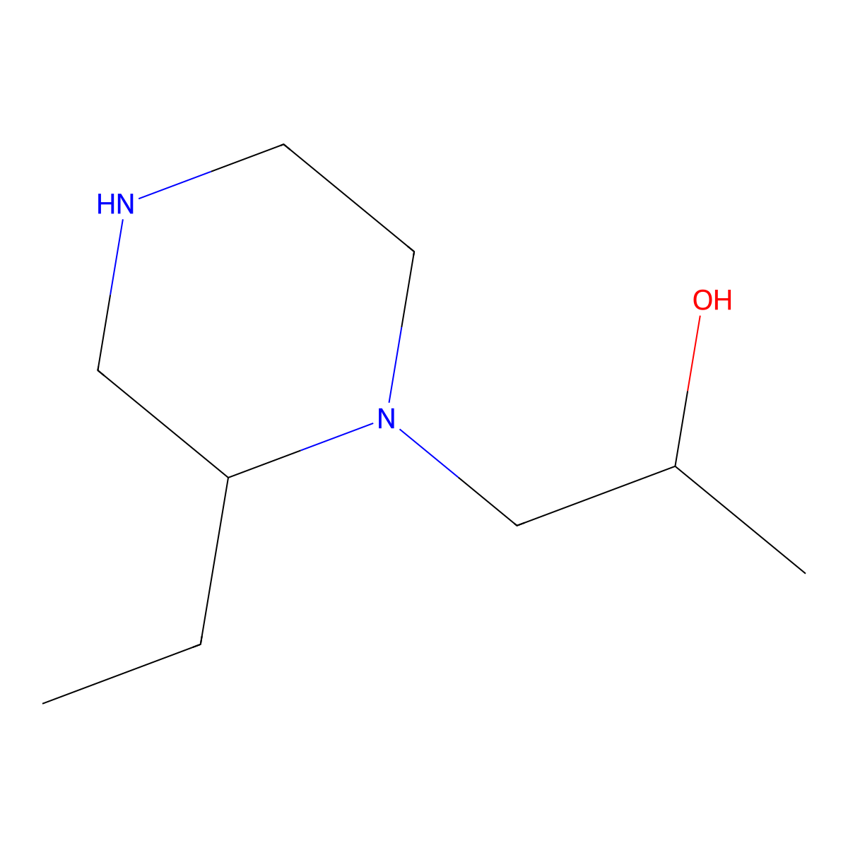 1-(2-Ethylpiperazin-1-yl)propan-2-ol molecular structure, CAS 1354949-73-7