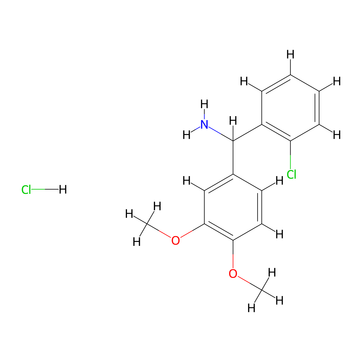 (2-Chlorophenyl)(3,4-dimethoxyphenyl)methanamine hydrochloride molecular structure, CAS 1354949-76-0