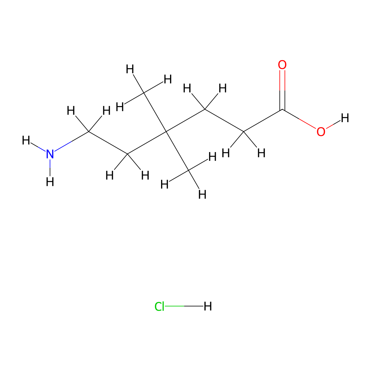 6-Amino-4,4-dimethylhexanoic acid hydrochloride molecular structure, CAS 1354949-80-6