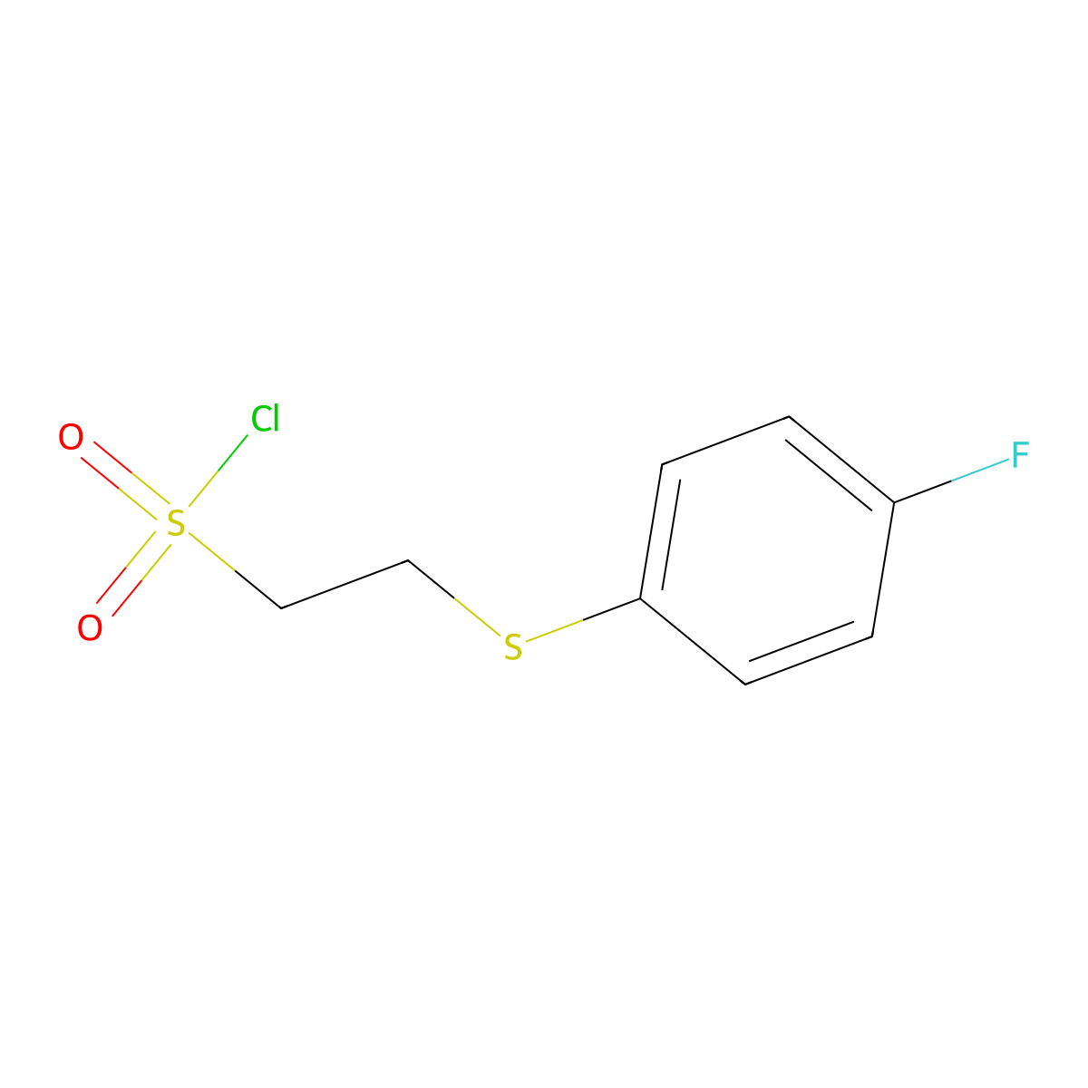 2-[(4-Fluorophenyl)sulfanyl]ethane-1-sulfonyl chloride molecular structure, CAS 1354949-84-0