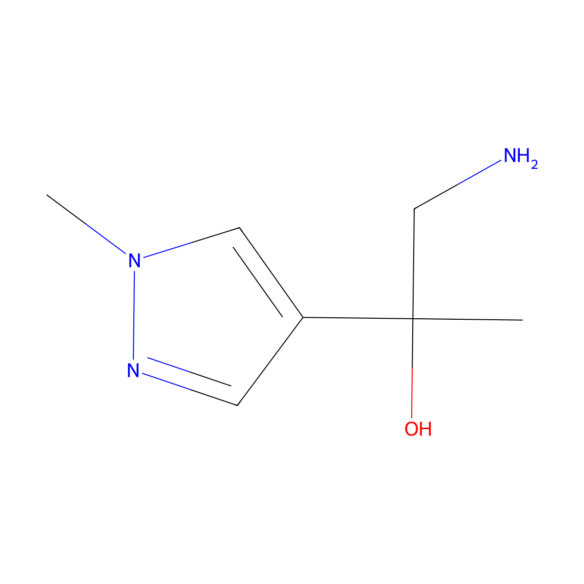 1H-Pyrazole-4-methanol, alpha-(aminomethyl)-alpha,1-dimethyl- molecular structure, CAS 1354949-86-2