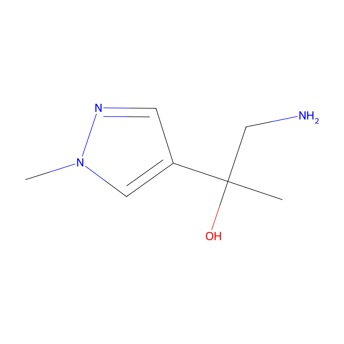 1H-Pyrazole-4-methanol, alpha-(aminomethyl)-alpha,1-dimethyl- molecular structure, CAS 1354949-86-2