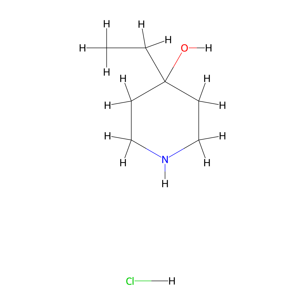 4-Ethylpiperidin-4-ol hydrochloride molecular structure, CAS 1354949-87-3