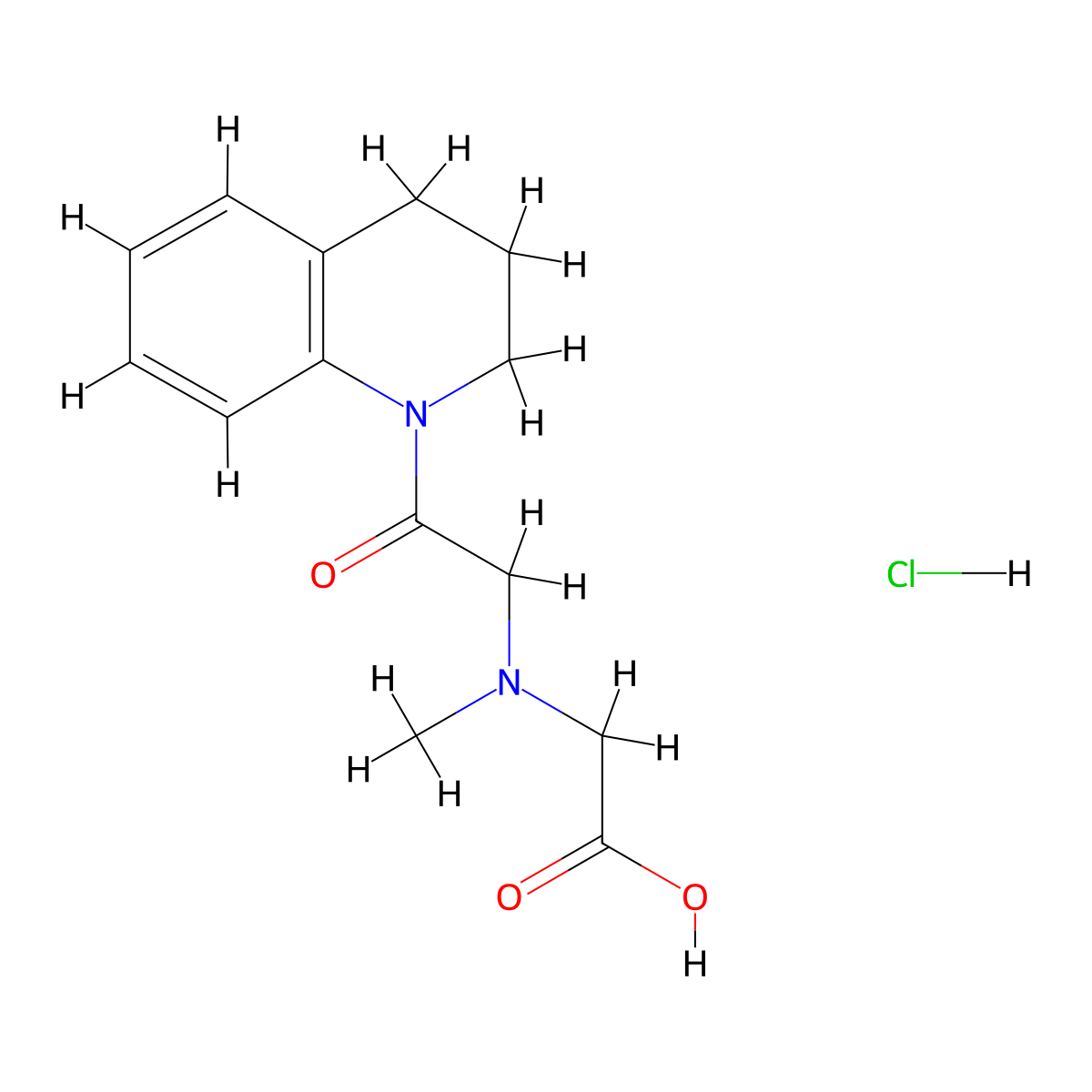 2-{Methyl[2-oxo-2-(1,2,3,4-tetrahydroquinolin-1-yl)ethyl]amino}acetic acid hydrochloride molecular structure, CAS 1354949-88-4