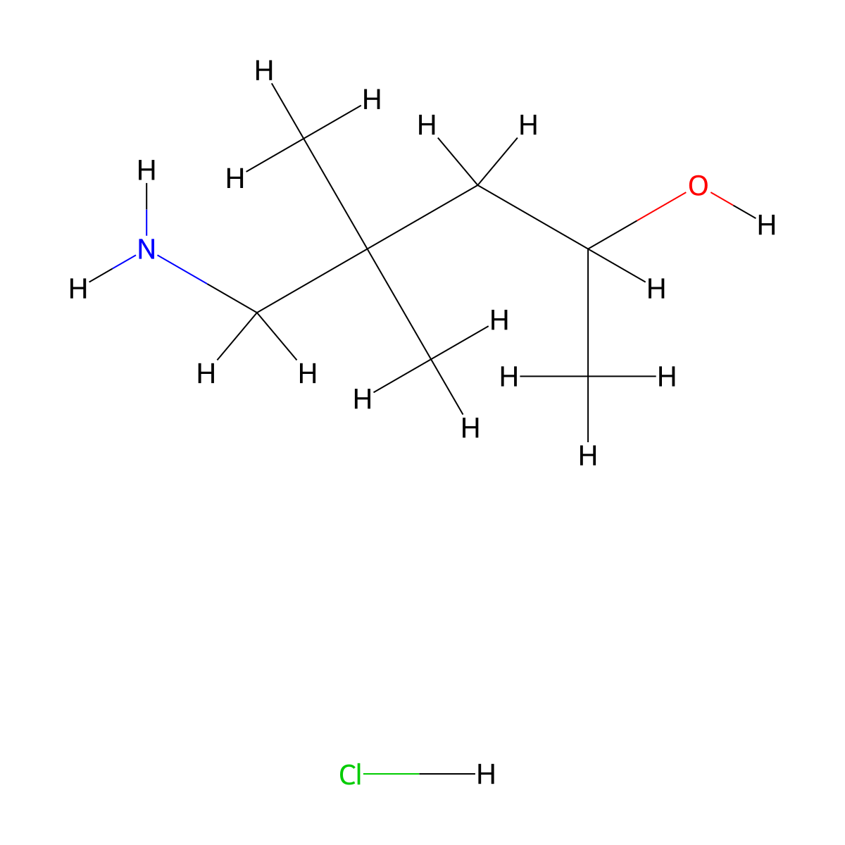 5-Amino-4,4-dimethylpentan-2-ol hydrochloride molecular structure, CAS 1354949-89-5