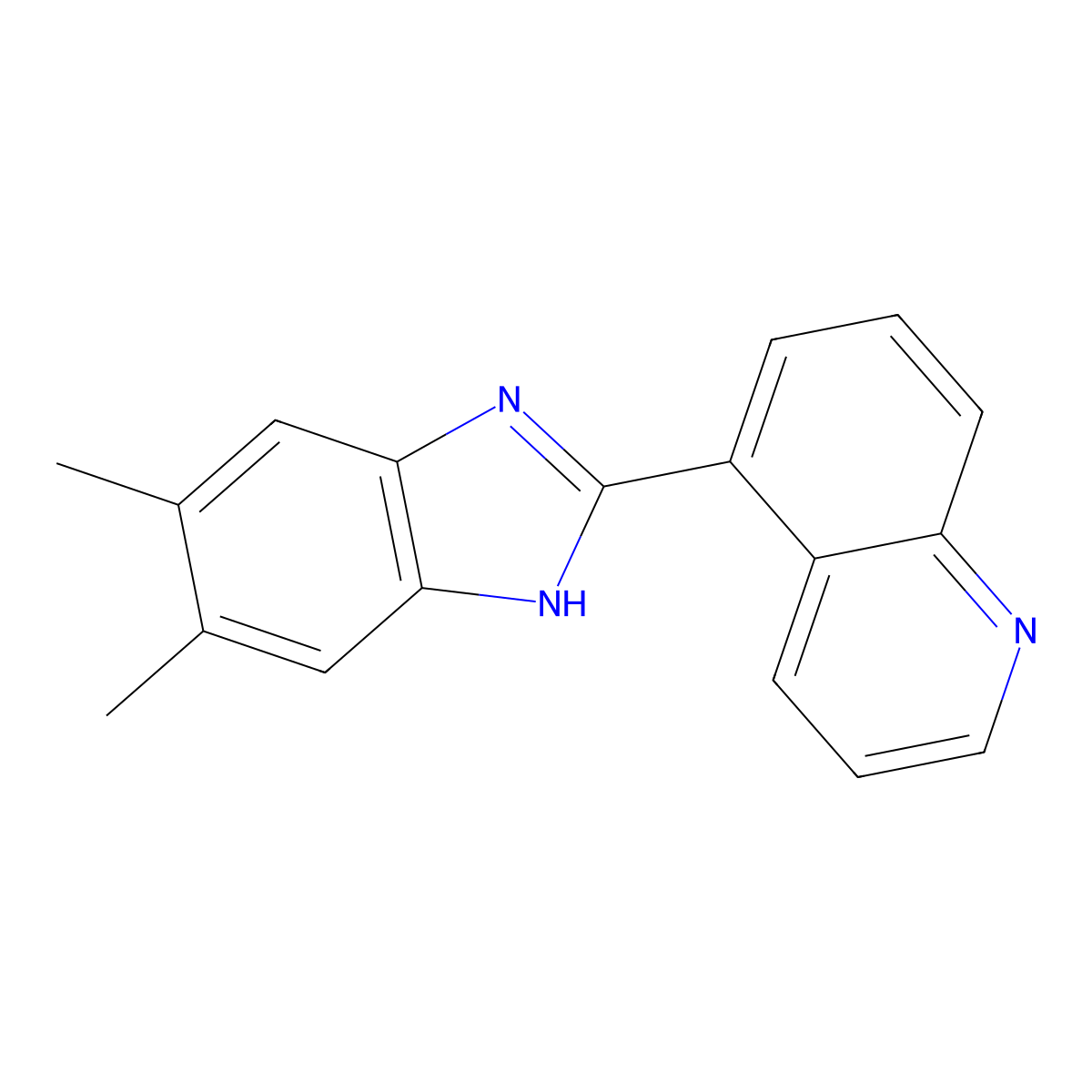 5-(5,6-dimethyl-1H-1,3-benzodiazol-2-yl)quinoline molecular structure, CAS 1354949-91-9