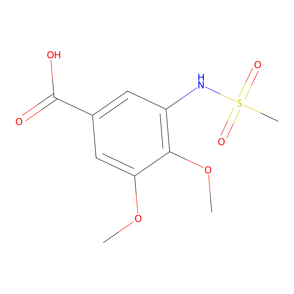 3-Methanesulfonamido-4,5-dimethoxybenzoic acid molecular structure, CAS 1354949-93-1