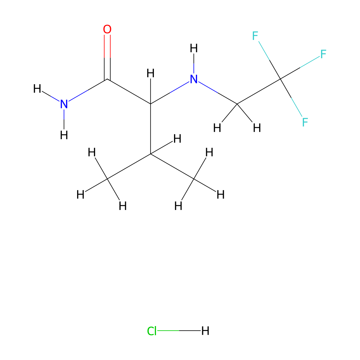 3-Methyl-2-[(2,2,2-trifluoroethyl)amino]butanamide hydrochloride molecular structure, CAS 1354949-98-6