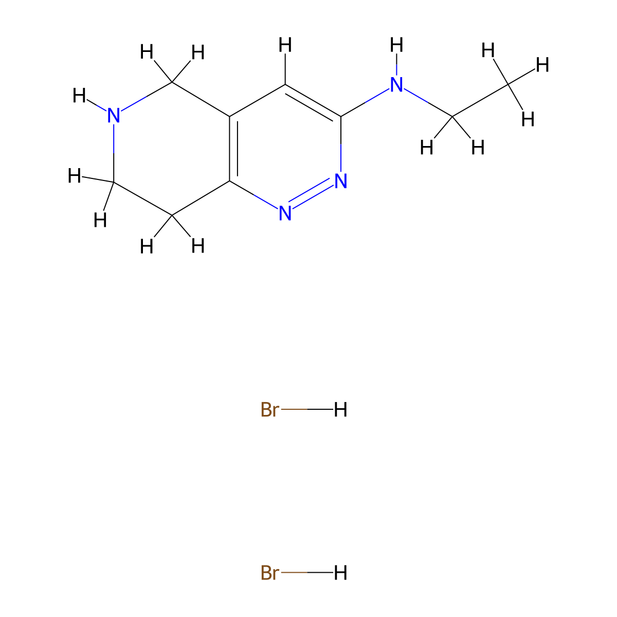 N-ethyl-5H,6H,7H,8H-pyrido[4,3-c]pyridazin-3-amine dihydrobromide molecular structure, CAS 1354949-99-7