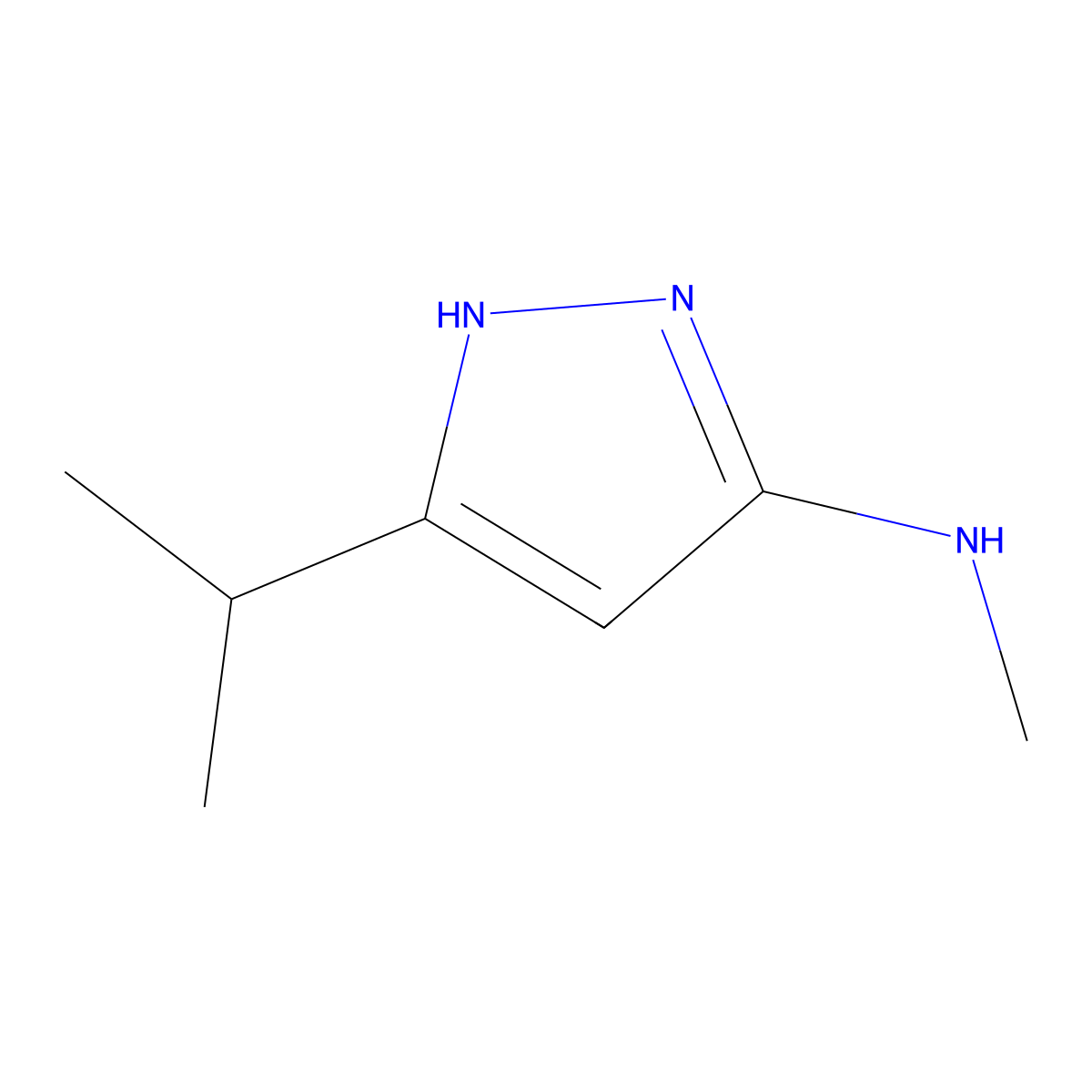 N-methyl-5-(propan-2-yl)-1H-pyrazol-3-amine molecular structure, CAS 1354950-01-8