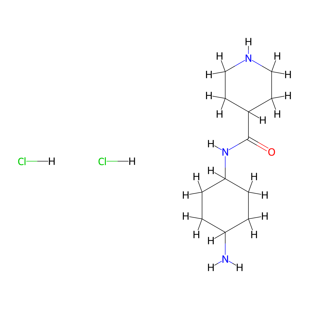 N-(4-aminocyclohexyl)piperidine-4-carboxamide dihydrochloride molecular structure, CAS 1354950-03-0