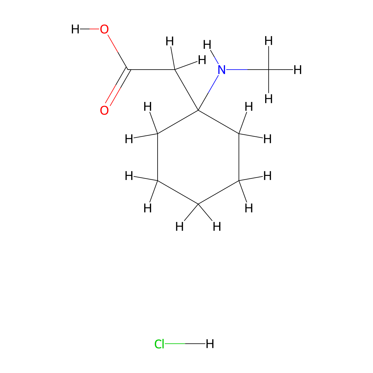 2-[1-(Methylamino)cyclohexyl]acetic acid hydrochloride molecular structure, CAS 1354950-06-3