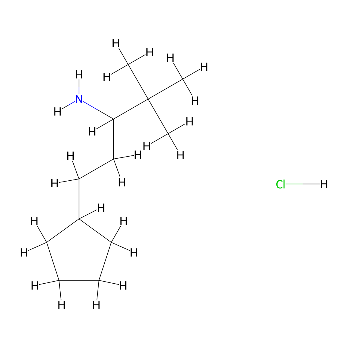 1-Cyclopentyl-4,4-dimethylpentan-3-amine hydrochloride molecular structure, CAS 1354950-13-2