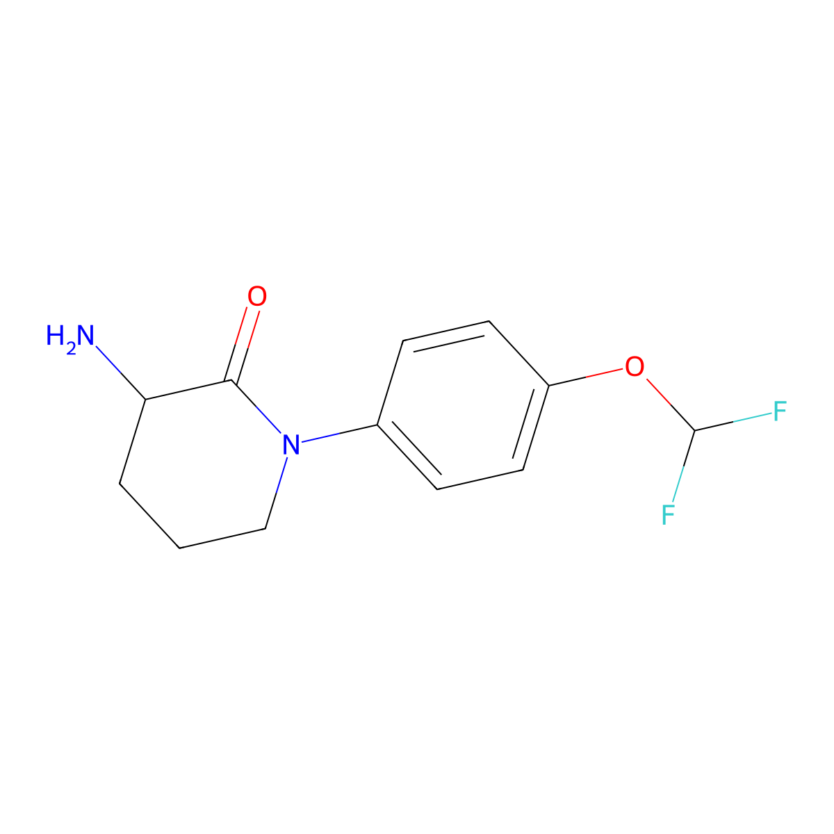 3-Amino-1-[4-(difluoromethoxy)phenyl]piperidin-2-one molecular structure, CAS 1354950-14-3
