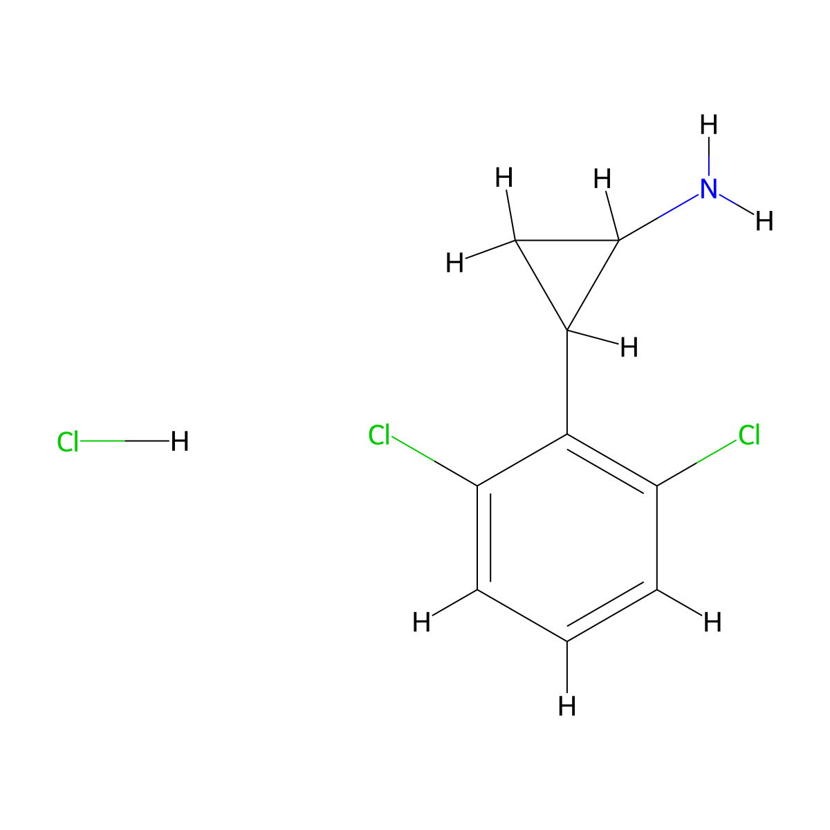 2-(2,6-Dichlorophenyl)cyclopropan-1-amine hydrochloride molecular structure, CAS 1354950-18-7