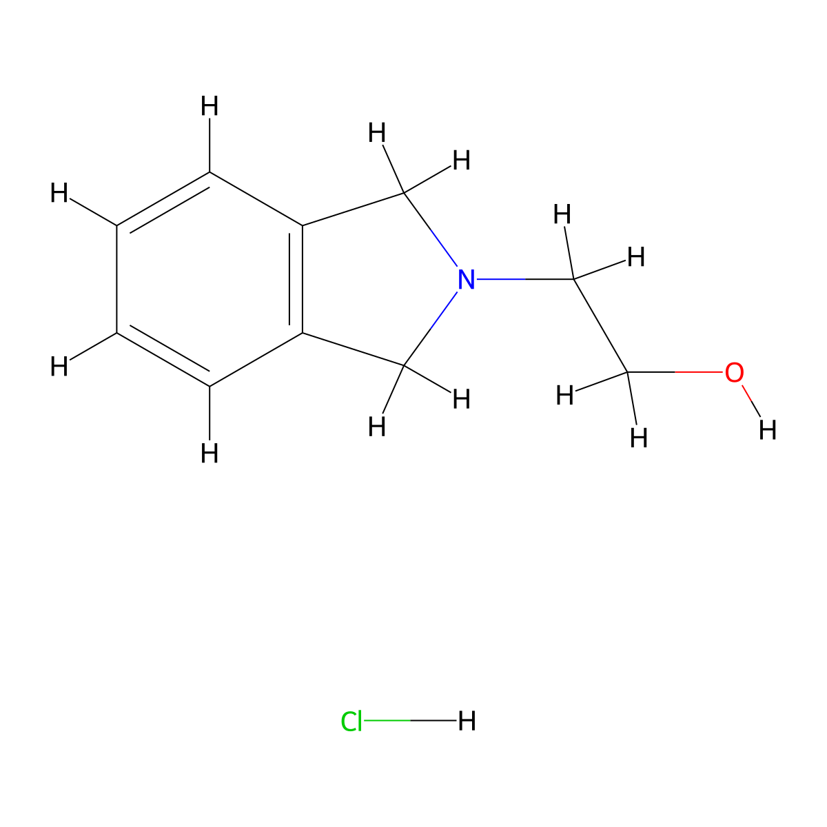 2-(2,3-dihydro-1H-isoindol-2-yl)ethan-1-ol hydrochloride molecular structure, CAS 1354950-20-1