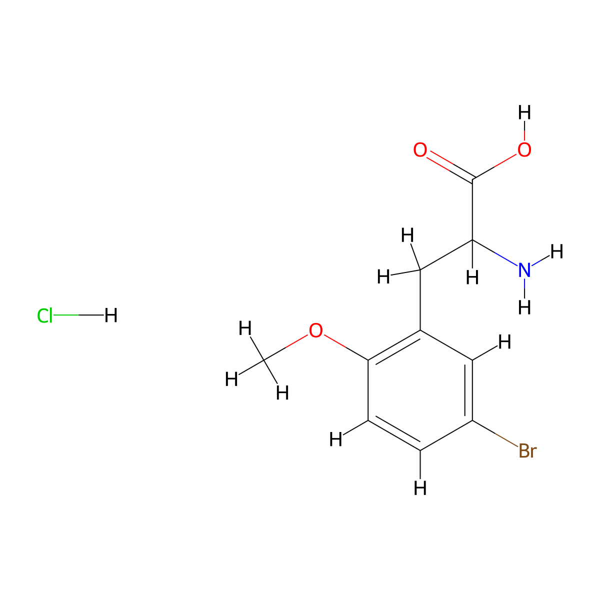 2-Amino-3-(5-bromo-2-methoxyphenyl)propanoic acid hydrochloride molecular structure, CAS 1354950-21-2