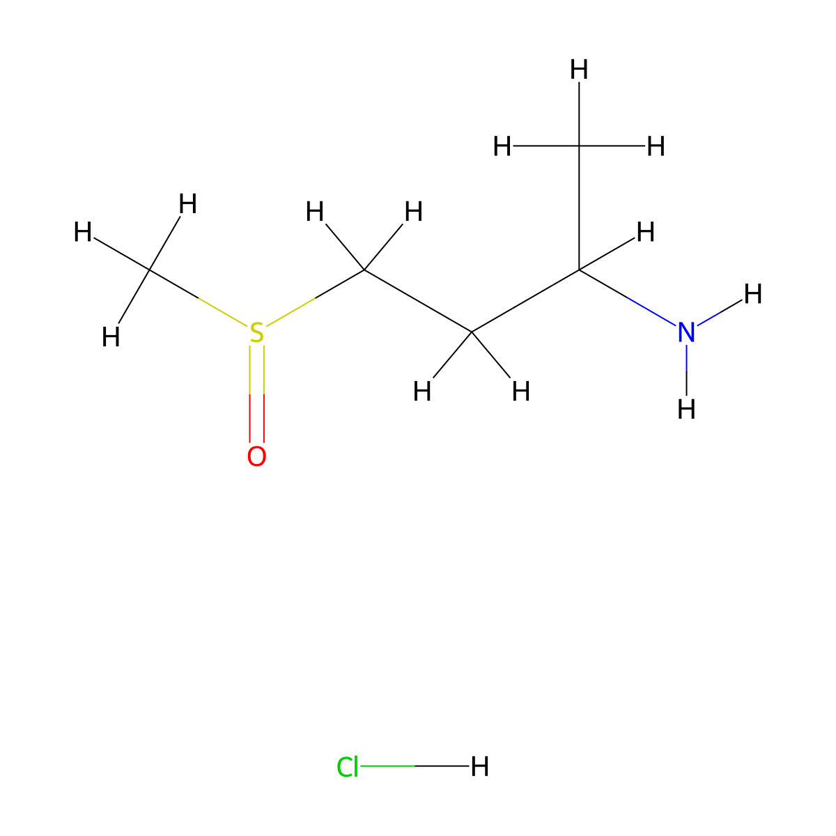 4-Methanesulfinylbutan-2-amine hydrochloride molecular structure, CAS 1354950-26-7
