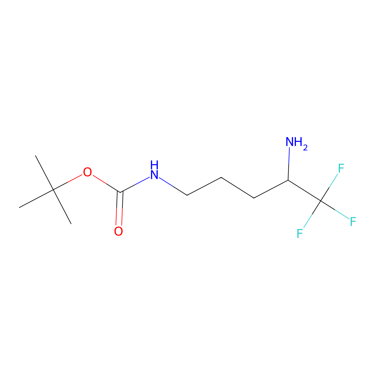 tert-butyl N-(4-amino-5,5,5-trifluoropentyl)carbamate molecular structure, CAS 1354950-30-3