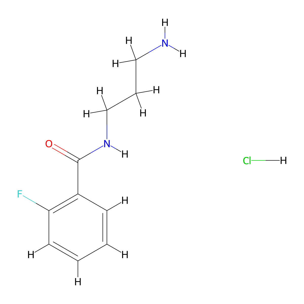 N-(3-aminopropyl)-2-fluorobenzamide hydrochloride molecular structure, CAS 1354950-32-5