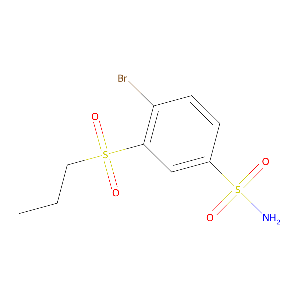 4-Bromo-3-(propane-1-sulfonyl)benzene-1-sulfonamide molecular structure, CAS 1354950-33-6