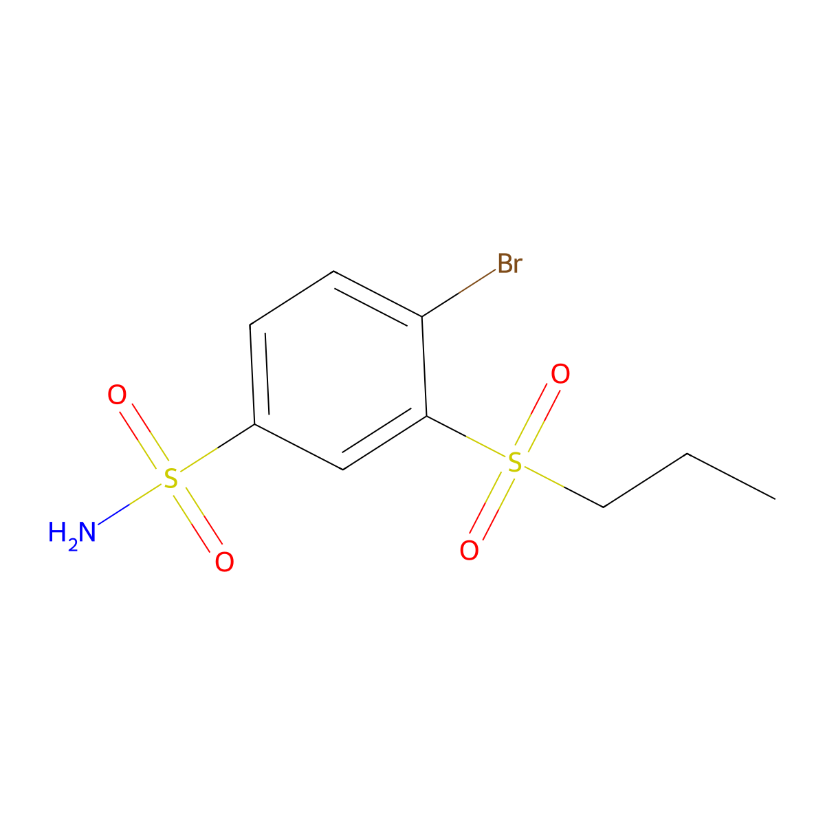 4-Bromo-3-(propane-1-sulfonyl)benzene-1-sulfonamide molecular structure, CAS 1354950-33-6