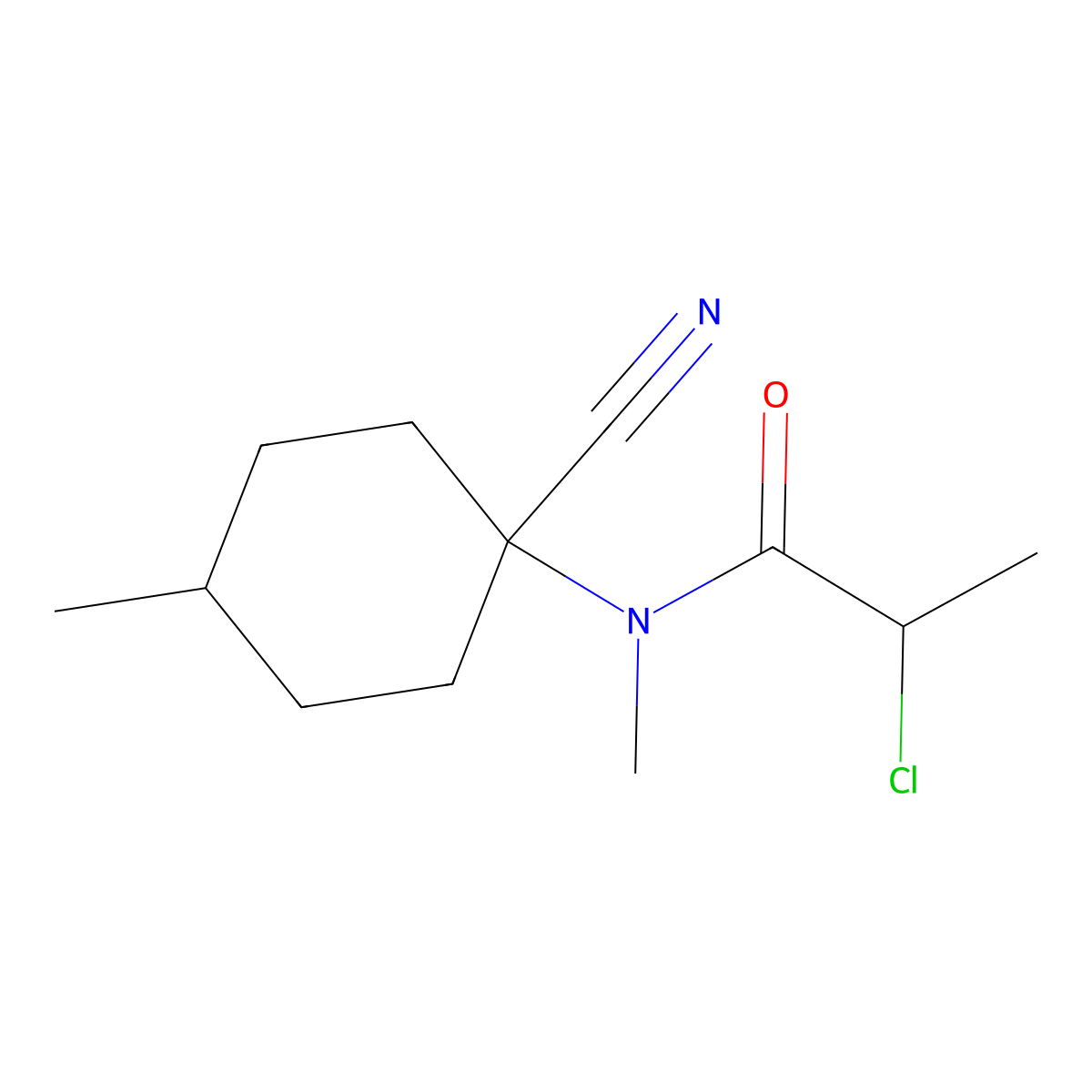 2-chloro-N-(1-cyano-4-methylcyclohexyl)-N-methylpropanamide molecular structure, CAS 1354950-39-2